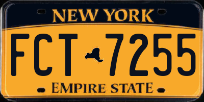 NY license plate FCT7255