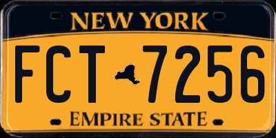 NY license plate FCT7256
