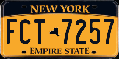 NY license plate FCT7257
