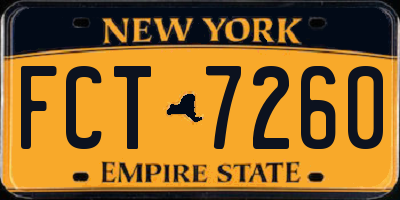 NY license plate FCT7260