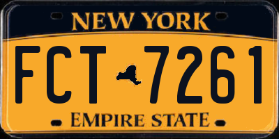 NY license plate FCT7261