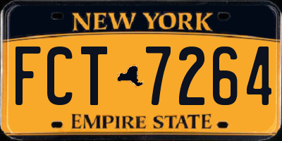 NY license plate FCT7264