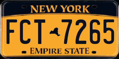 NY license plate FCT7265