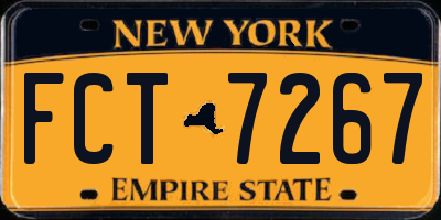 NY license plate FCT7267