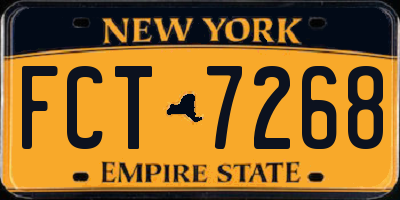NY license plate FCT7268