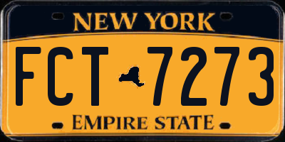 NY license plate FCT7273