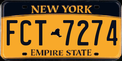 NY license plate FCT7274