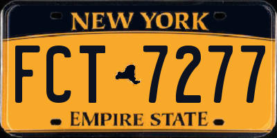 NY license plate FCT7277
