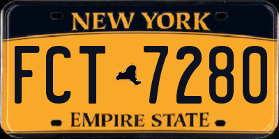 NY license plate FCT7280
