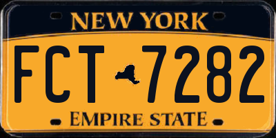 NY license plate FCT7282