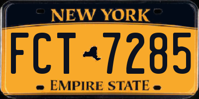 NY license plate FCT7285