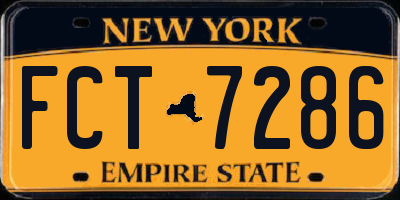 NY license plate FCT7286