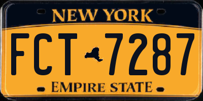 NY license plate FCT7287