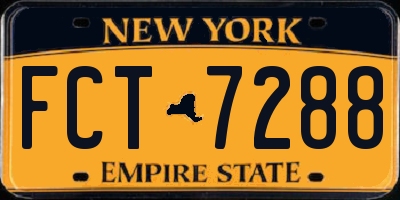 NY license plate FCT7288