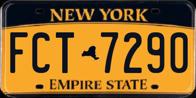 NY license plate FCT7290