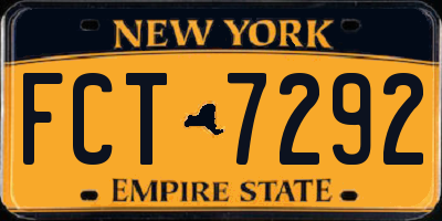 NY license plate FCT7292