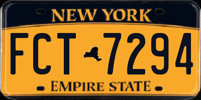 NY license plate FCT7294