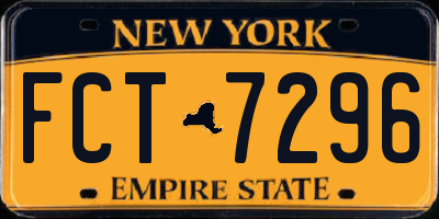 NY license plate FCT7296
