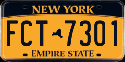 NY license plate FCT7301