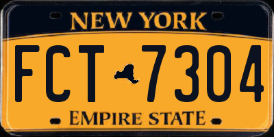NY license plate FCT7304