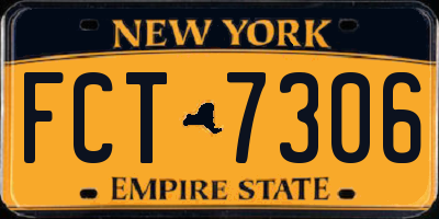 NY license plate FCT7306