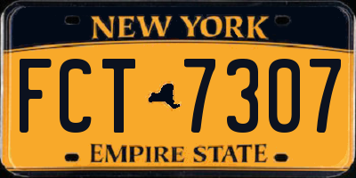 NY license plate FCT7307