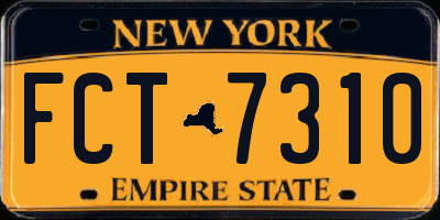 NY license plate FCT7310