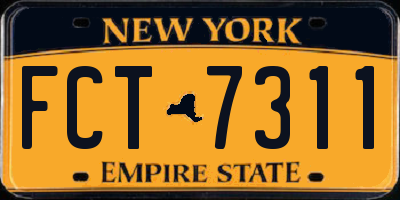 NY license plate FCT7311