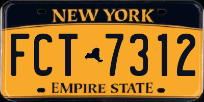 NY license plate FCT7312