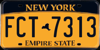 NY license plate FCT7313