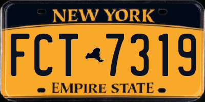 NY license plate FCT7319