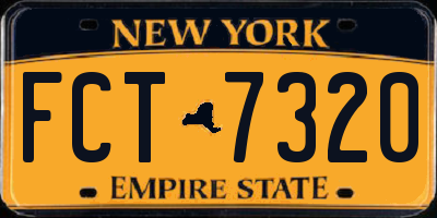 NY license plate FCT7320