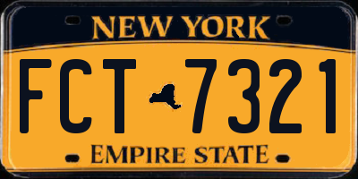 NY license plate FCT7321