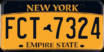 NY license plate FCT7324