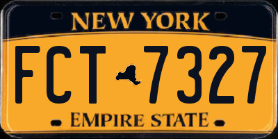 NY license plate FCT7327