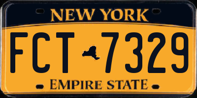 NY license plate FCT7329
