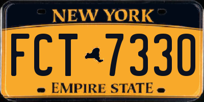NY license plate FCT7330