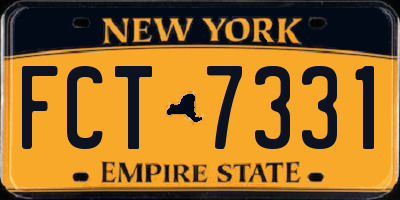 NY license plate FCT7331