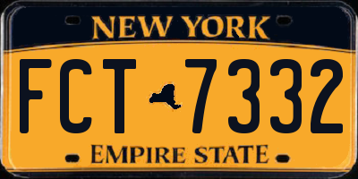 NY license plate FCT7332