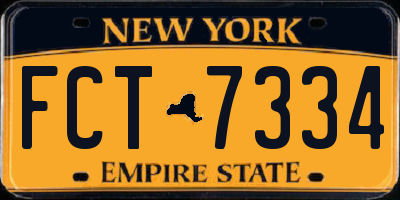 NY license plate FCT7334