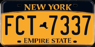 NY license plate FCT7337