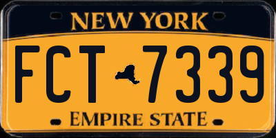 NY license plate FCT7339