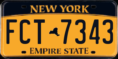 NY license plate FCT7343