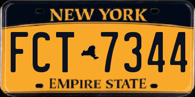 NY license plate FCT7344