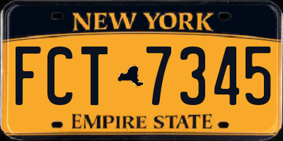 NY license plate FCT7345