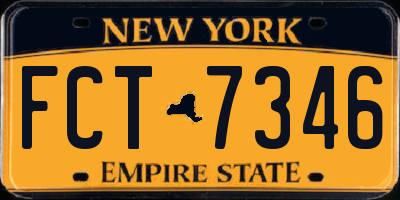 NY license plate FCT7346