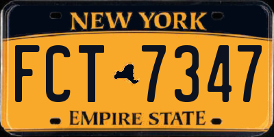 NY license plate FCT7347