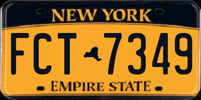 NY license plate FCT7349