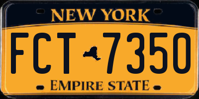 NY license plate FCT7350