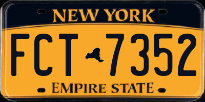 NY license plate FCT7352